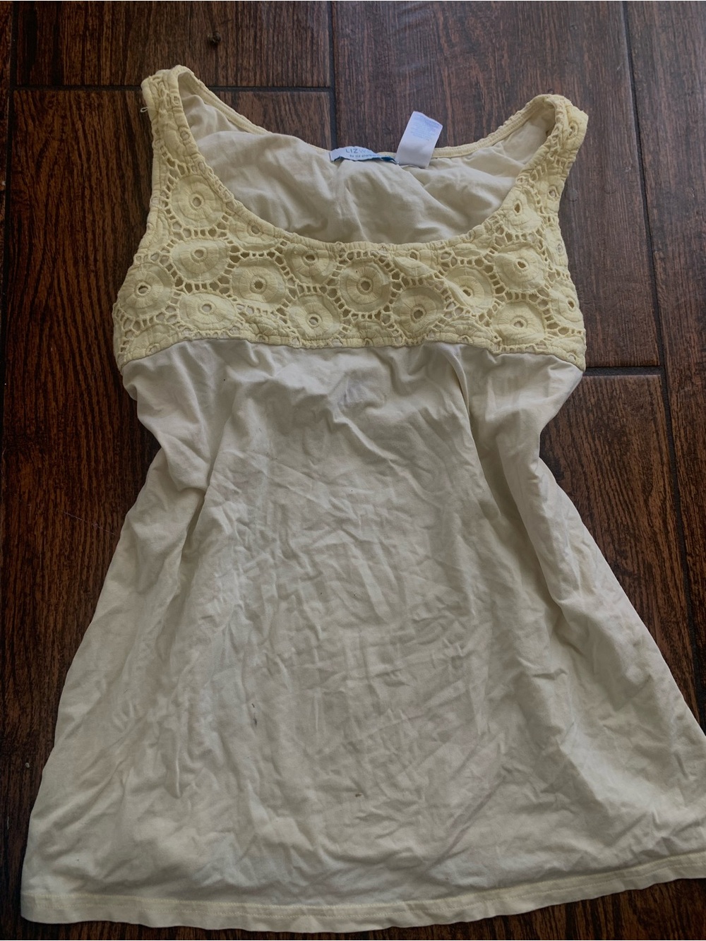Othr Cream and Light Yellow Sleeveless Crochet Top